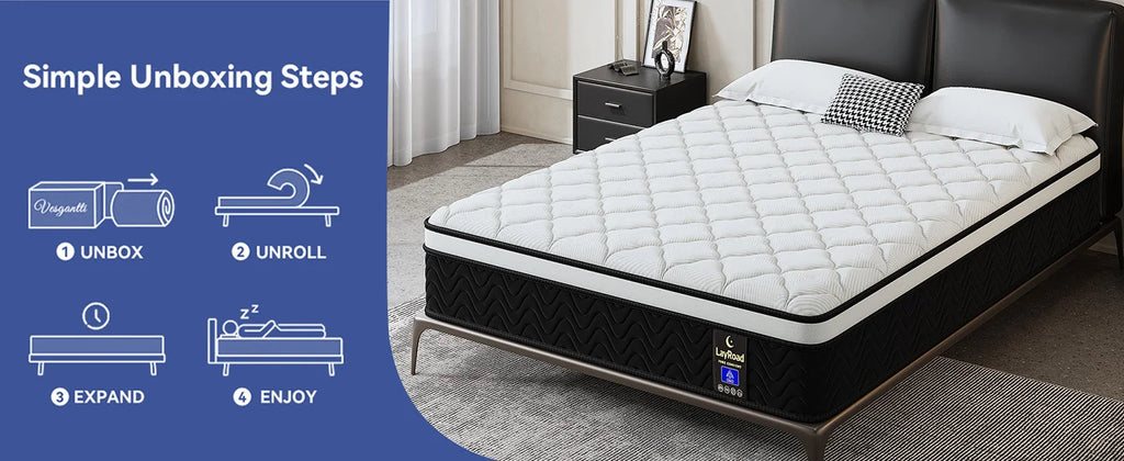 (Twin/Full/Queen/King) 12-Inch Gel Memory Foam Hybrid Mattress — Individual Pocket Coils, Pressure Relief & Motion Isolation, Medium-Firm, CertiPUR-US Certified