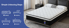 (Twin/Full/Queen/King) 12-Inch Gel Memory Foam Hybrid Mattress — Individual Pocket Coils, Pressure Relief & Motion Isolation, Medium-Firm, CertiPUR-US Certified