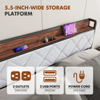 King Size Metal Bed Frame (Heavy-Duty) with Headboard Charging Station — Easy Assembly, (1,100 lbs Capacity)