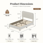 JHK Teddy Velvet Upholstered Bed Frame with Adjustable Headboard – Full & Queen Size LuxeHome Furniture