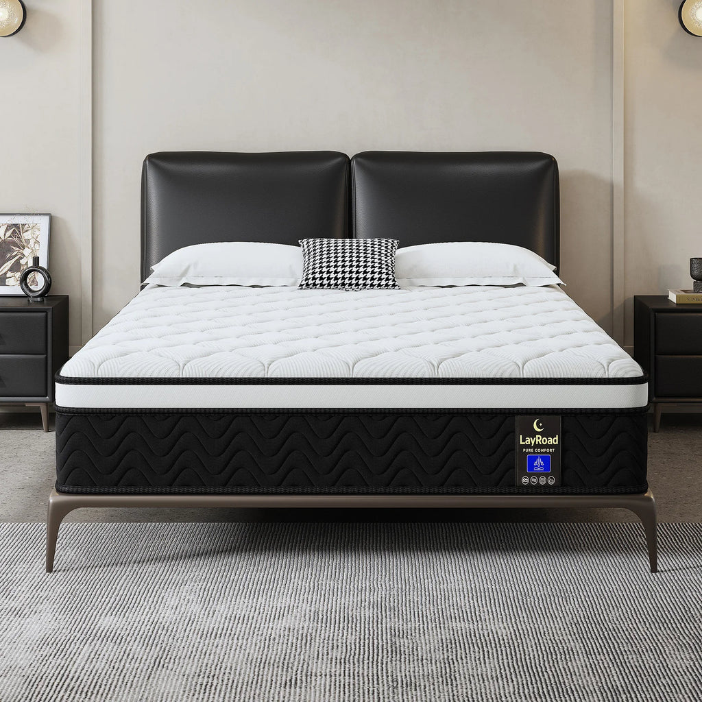 (Twin/Full/Queen/King) 12-Inch Gel Memory Foam Hybrid Mattress — Individual Pocket Coils, Pressure Relief & Motion Isolation, Medium-Firm, CertiPUR-US Certified