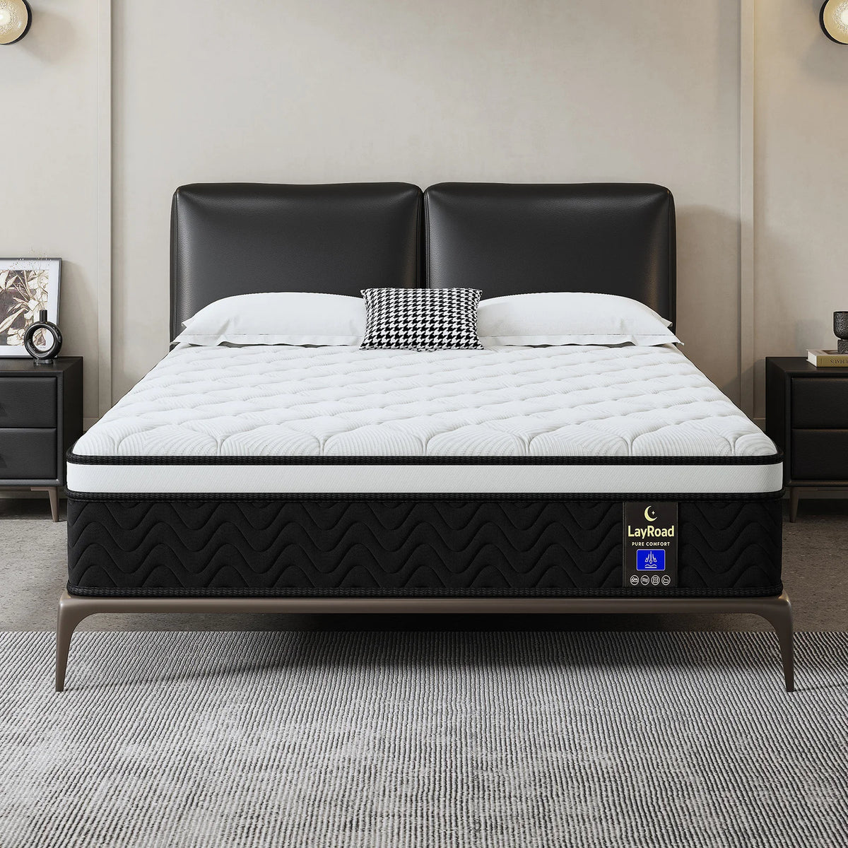(Twin/Full/Queen/King) 12-Inch Gel Memory Foam Hybrid Mattress — Individual Pocket Coils, Pressure Relief & Motion Isolation, Medium-Firm, CertiPUR-US Certified