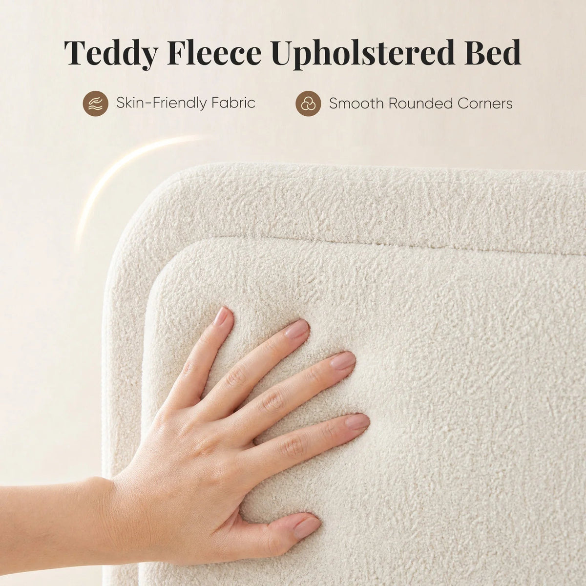 JHK Teddy Velvet Upholstered Bed Frame with Adjustable Headboard – Full & Queen Size LuxeHome Furniture