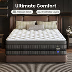 (All) Sizes Hybrid Mattress 12/14-Inch Medium Firm Gel Memory Foam with Pocketed Springs Boxed - Comfortable Mattress- LuxeHome Furniture
