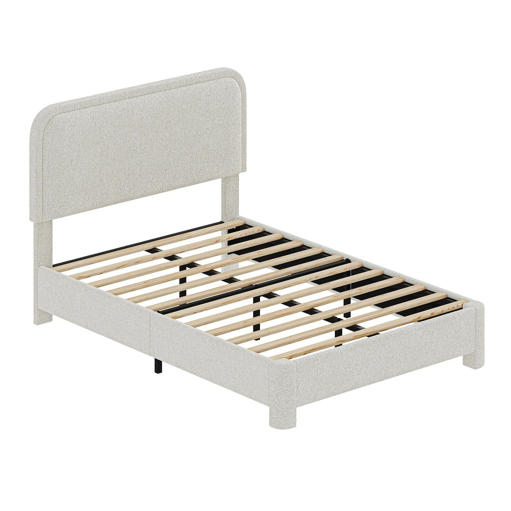 JHK Teddy Velvet Upholstered Bed Frame with Adjustable Headboard – Full & Queen Size LuxeHome Furniture