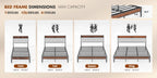 King Size Metal Bed Frame (Heavy-Duty) with Headboard Charging Station — Easy Assembly, (1,100 lbs Capacity)