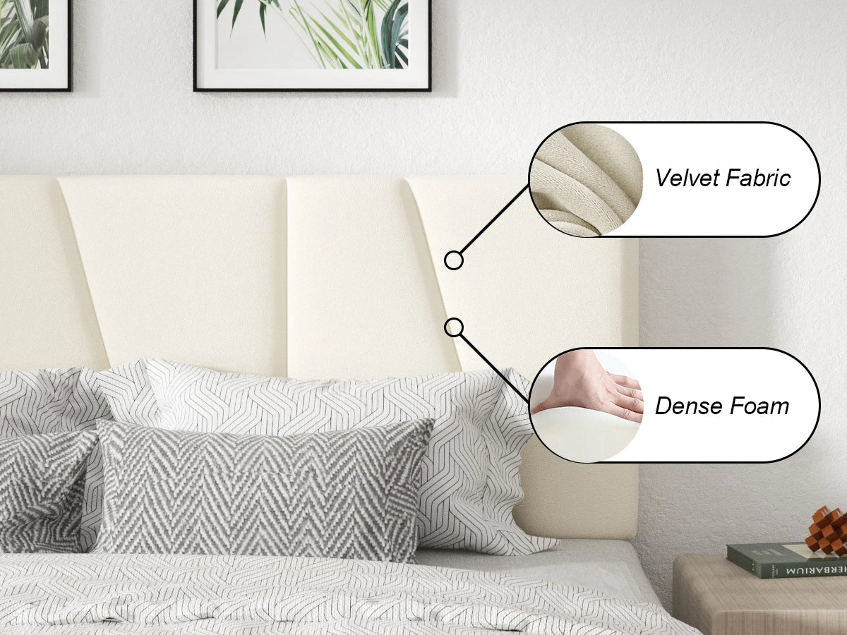 Modern Velvet Upholstered Platform Bed Frame with Vertical Channel Headboard LuxeHome Furniture