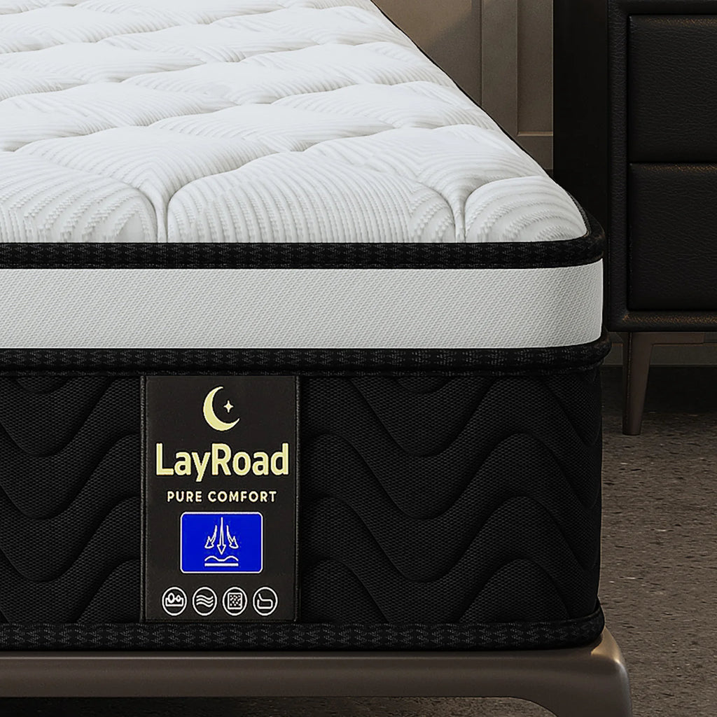 (Twin/Full/Queen/King) 12-Inch Gel Memory Foam Hybrid Mattress — Individual Pocket Coils, Pressure Relief & Motion Isolation, Medium-Firm, CertiPUR-US Certified