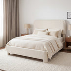 JHK Teddy Velvet Upholstered Bed Frame with Adjustable Headboard – Full & Queen Size LuxeHome Furniture